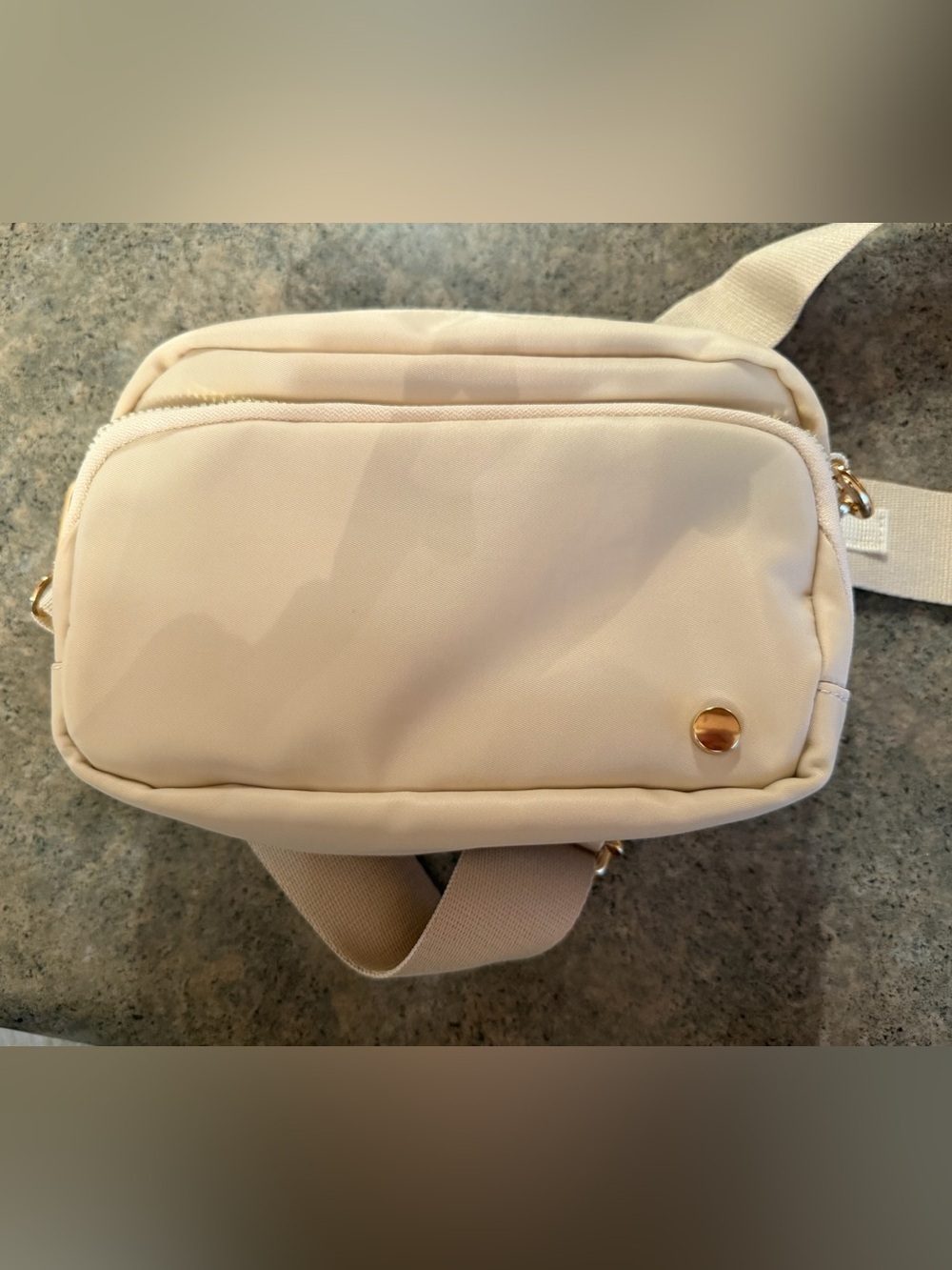 Cream Crossbody Bag with Gold Accent